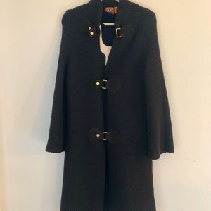 Tory Burch Colette Sweater Coat Chocolate Size S